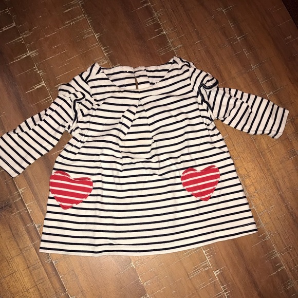 3-6 mo gap girls heart and striped shirt/tunic - Picture 2 of 3